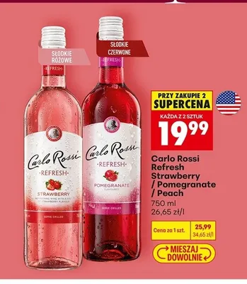 Wino Carlo Rossi Refresh Strawberry promocja w Biedronka