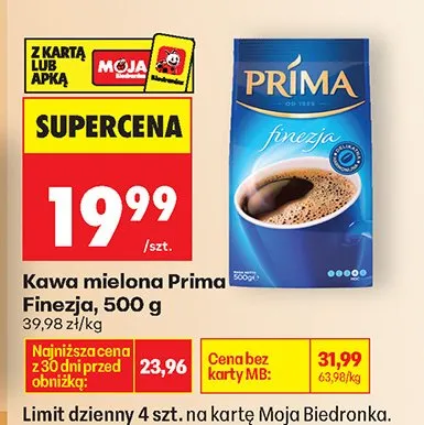 Kawa mielona Prima Finezja promocja w Biedronka