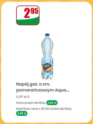 Napój gazowany o smaku pomarańczowym Aqua Fruta promocja w Dino