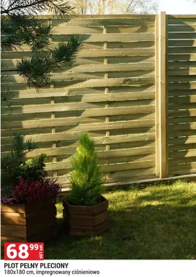 Płot pełny pleciony 180x180cm promocja w Merkury Market