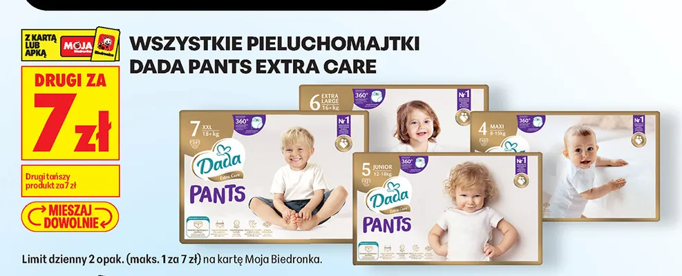 Pieluchomajtki Dada Pants Extra Care promocja w Biedronka