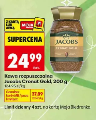 Kawa rozpuszczalna Jacobs Cronat Gold promocja w Biedronka