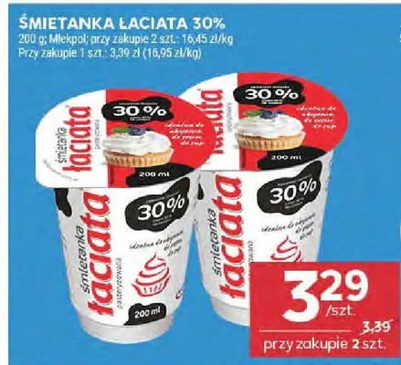 Śmietanka łaciatka 30% promocja w Stokrotka
