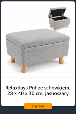 Puf ze schowkiem 28x40x30 cm Relaxdays promocja w Amazon