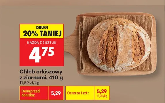 Chleb orkiszowy z ziarnami promocja w Biedronka