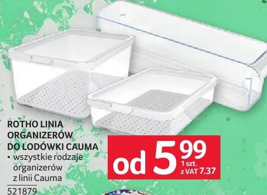 Linia organizerów do lodówki Cauma Rotho promocja w Selgros