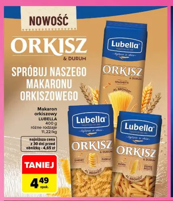 Makaron orkiszowy Lubella promocja w Carrefour