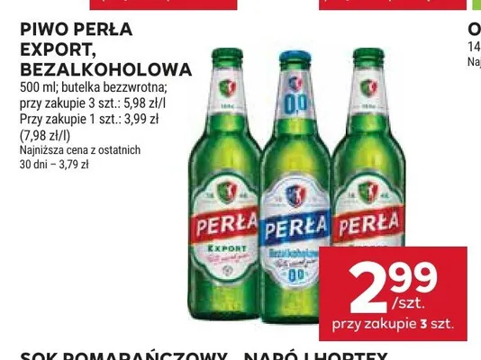 Piwo bezalkoholowe Perła Bezalkoholowa promocja w Stokrotka