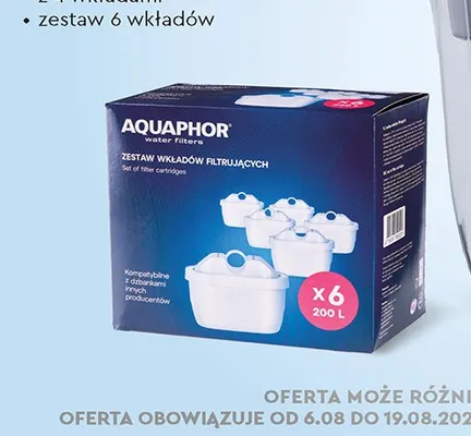 Zestaw wkładów filtrujących Aquaphor 6-pak promocja w Biedronka