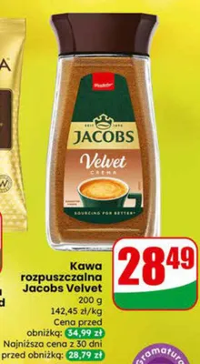 Kawa rozpuszczalna Velvet Crema promocja w Dino
