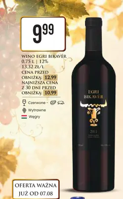 Wino Egri Bikavér czerwone wytrawne promocja w Dino