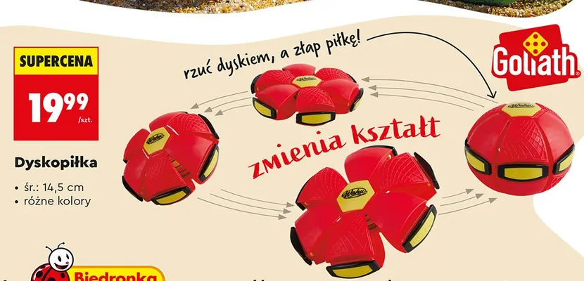 Dyskopiłka Goliath śr. 14,5cm promocja w Biedronka
