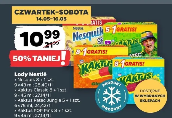 Lody Nestlé Nesquik 8+1szt. promocja w Netto