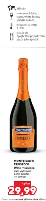 Wino musujące Monte Santi Prosecco białe wytrawne promocja w Kaufland