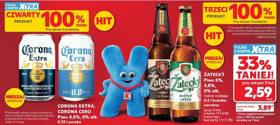Piwo Corona Extra 4,5% alk. promocja w Kaufland