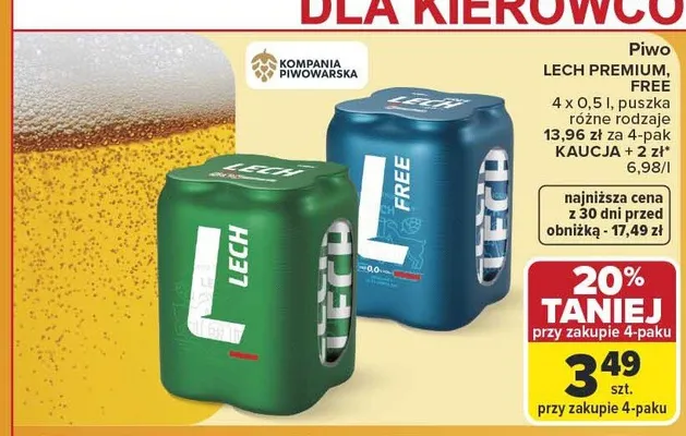 Piwo Lech Premium promocja w Carrefour Market