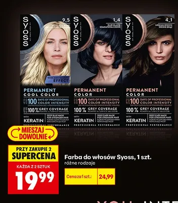 Farba do włosów Syoss Permanent Color 4_1 Medium Brown Średni Brąz promocja w Biedronka