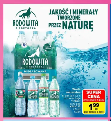 Woda mineralna Rodowita z Roztocza promocja w Carrefour