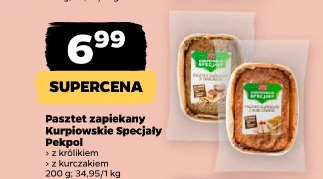 Pasztet zapiekany Kurpiowskie Specjały z królikiem Pekpol promocja w Netto