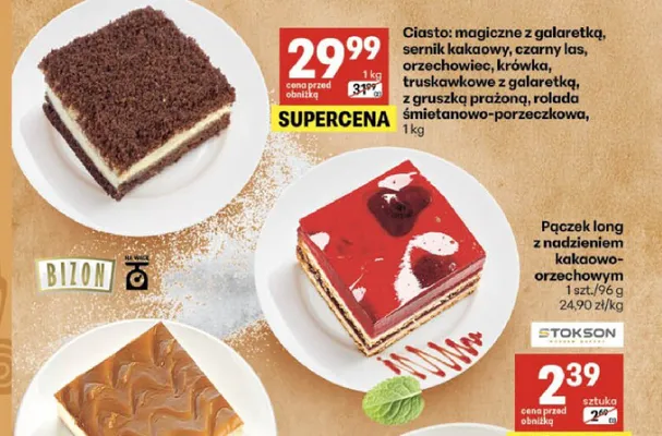 Ciasto magiczne z galaretką Bizon promocja w Delikatesy Centrum