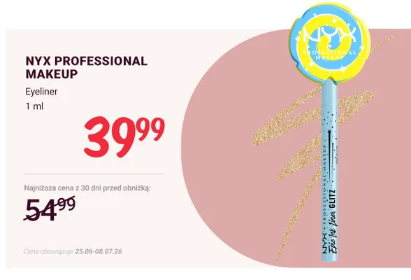 Eyeliner NYX Professional Makeup Epic Ink Liner Glitz promocja w Rossmann