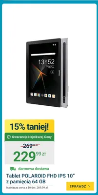 Tablet Polaroid Fhd Ips 10" z pamięcią 64 Gb promocja w ERLI