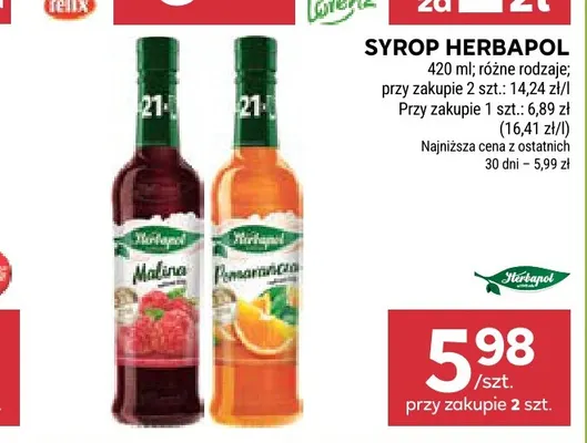 Syrop Herbapol malina promocja w Stokrotka