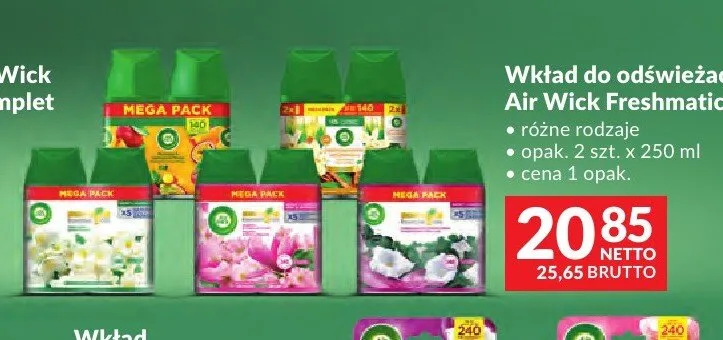 Wkład do odświeżacza Air Wick Freshmatic 2-pak promocja w Makro