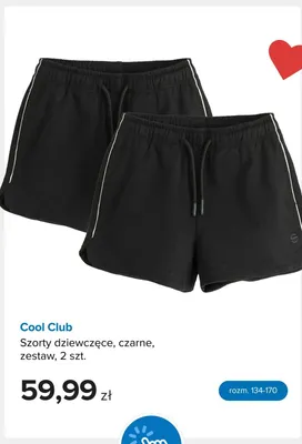 Szorty dziewczęce czarne Cool Club 2-pak promocja w Smyk