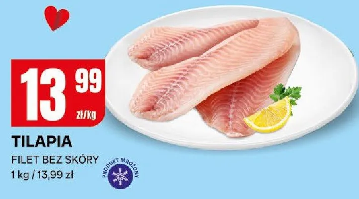 Tilapia Filet bez skóry promocja w Chorten