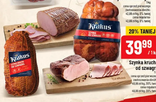 Szynka krucha od szwagra Krakus promocja w POLOmarket
