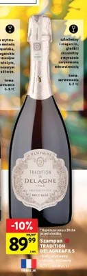 Szampan Tradition Delagne & Fils różowy wytrawny promocja w Intermarche
