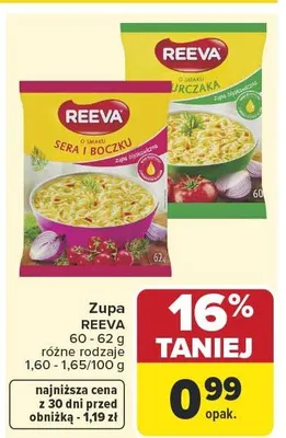 Zupa Reeva różne rodzaje promocja w Carrefour