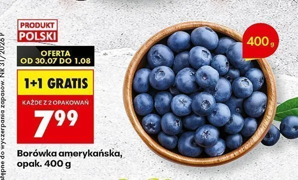Borówka amerykańska promocja w Biedronka