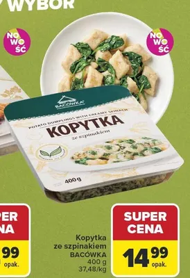 Kopytka ze szpinakiem Bacówka promocja w Carrefour