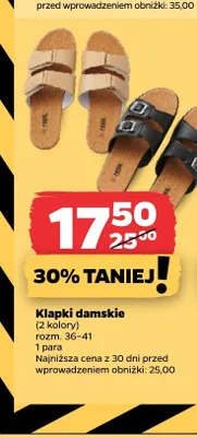Klapki damskie promocja w Netto