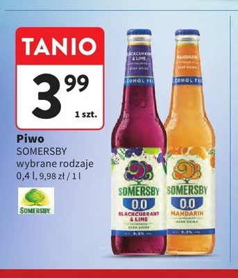 Piwo Somersby Blackcurrant & Lime 0,0% 400 ml promocja w Intermarche