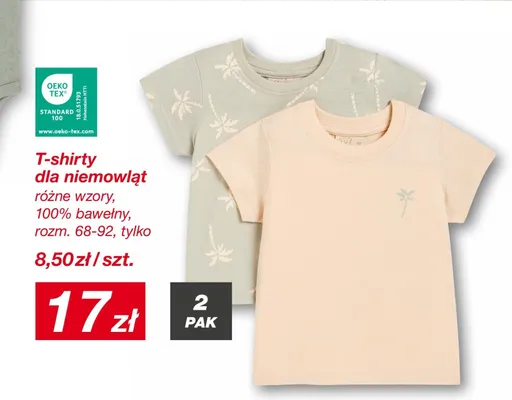 T-shirty dla niemowląt 100% bawełny rozm. 68-92 promocja w KiK