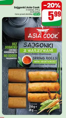 Sajgonki z warzywami Asia Cook promocja w Dino