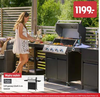 Grill gazowy 63x41.5 cm promocja w Jula
