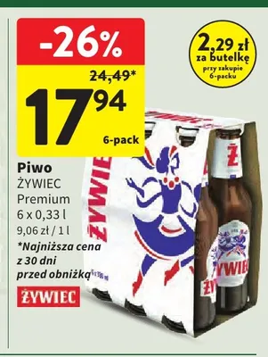Piwo Żywiec Premium 6-pak promocja w Intermarche