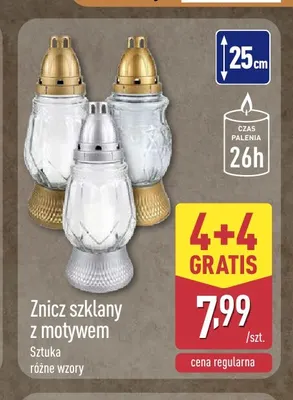 Znicz szklany z motywem promocja w Aldi
