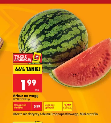 Arbuz na wagę promocja w Biedronka