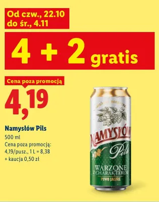 Piwo Namysłów Pils promocja w Lidl
