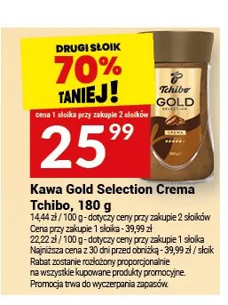 Kawa rozpuszczalna Tchibo Gold Selection Crema promocja w Twój Market