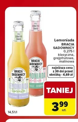 Lemoniada grejpfrutowa Bracia Sadownicy promocja w Carrefour Market
