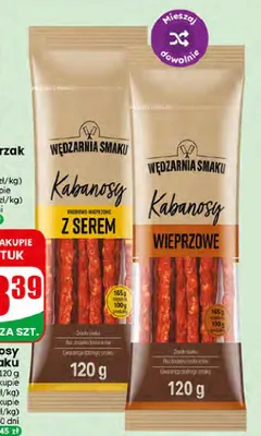 Kabanosy Wędzarnia Smaku drobiowo-wieprzowe z serem promocja w Dino
