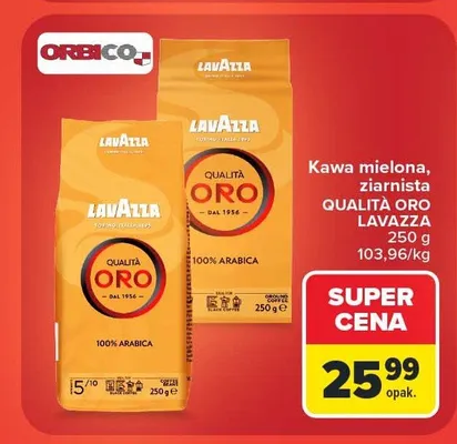 Kawa mielona Lavazza Qualità Oro promocja w Carrefour
