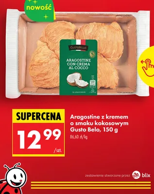 Ciasteczka Aragostine z kremem o smaku kokosowym promocja w Biedronka