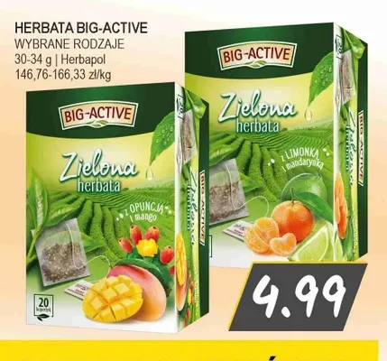 Herbata zielona z opuncją i mango Big-Active promocja w Słoneczko